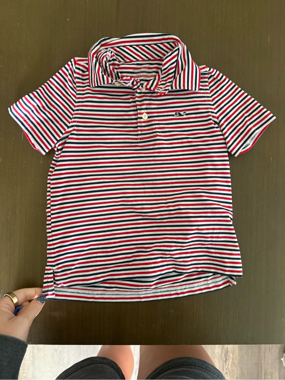 Vineyard Vines Kids Red White Navy Striped Polo Shirt